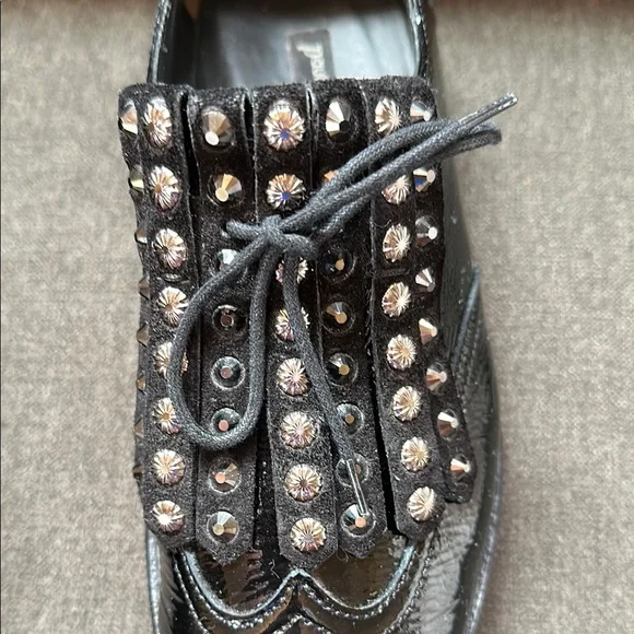 Paul Green Black Studded Oxfords - Picture 9 of 11